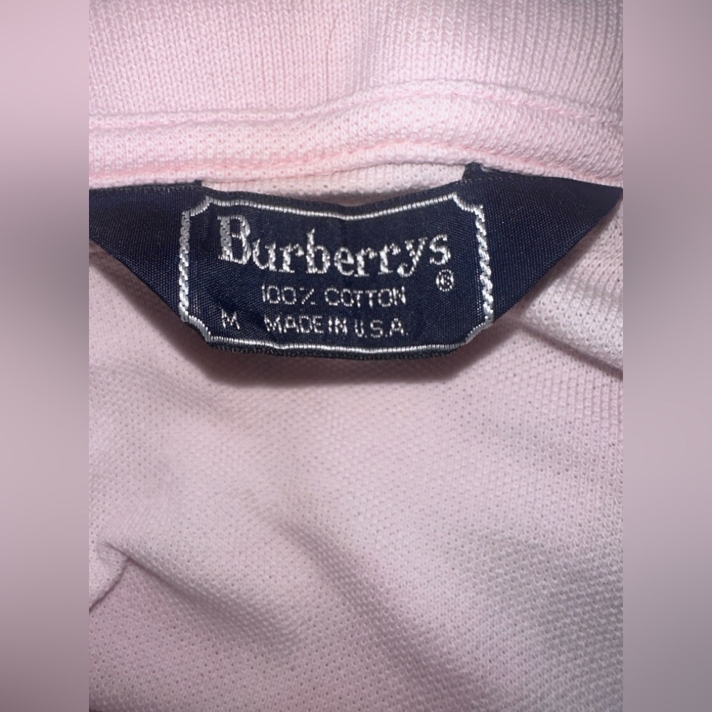 Vintage Burberrys Unisex Pink Long Sleeve Button Down Collared T-Shirt size M - Picture 5 of 5